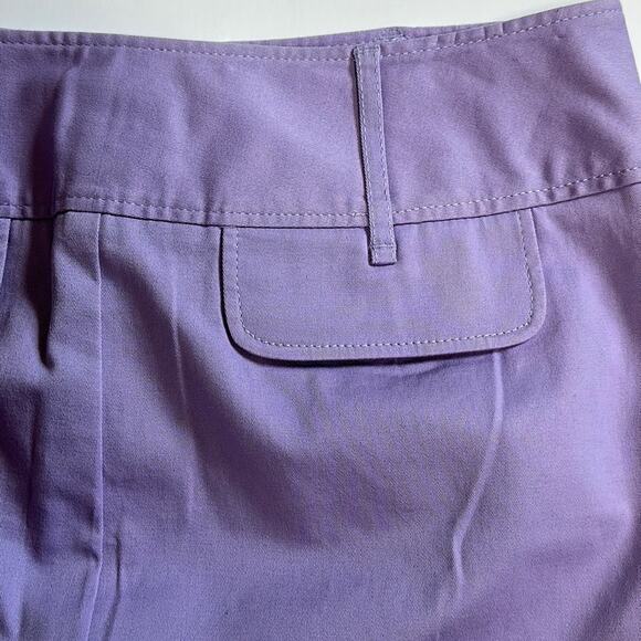 Ann Taylor LOFT Lot of 2 Mini Shift Skirts Purple Lime Green Pockets Sz 8 Office - Picture 11 of 16